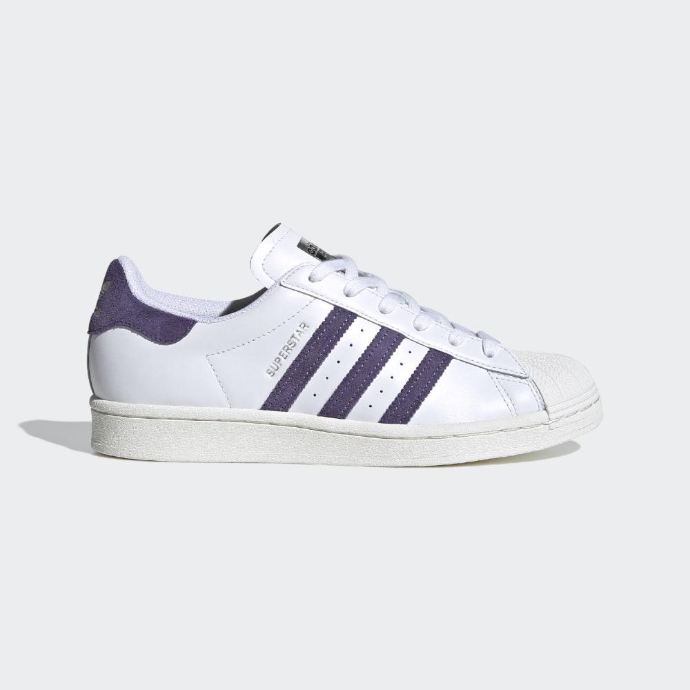 Adidas Women's Superstar Shell Toe Originals Shoes White/Purple Ireland FV3373